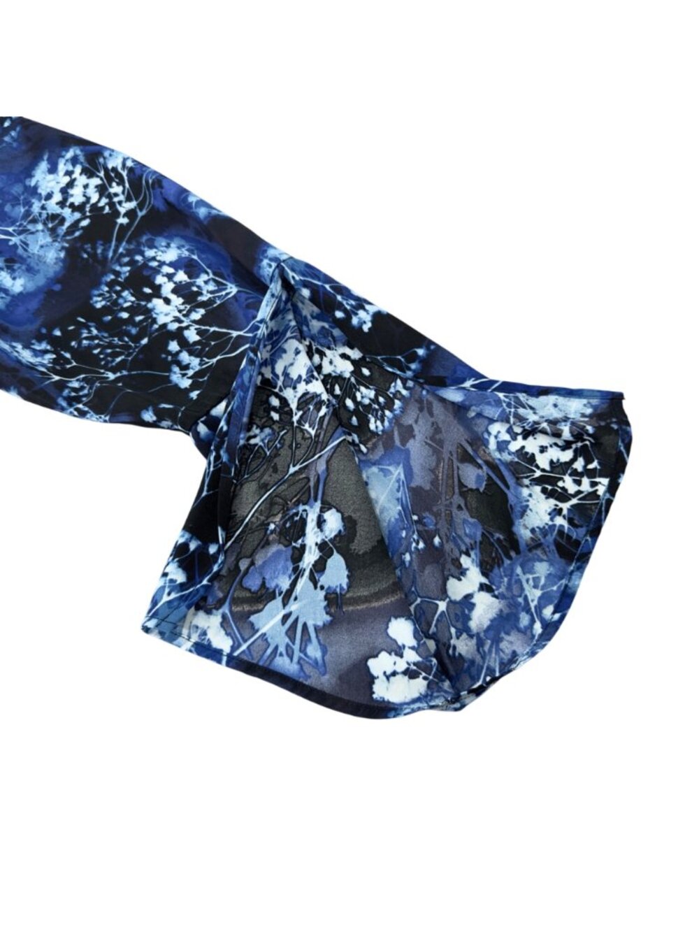 Slim Factor By Investments Womens Blue Floral V-Neck Pullover Blouse SZ XL NEW - Picture 10 of 13
